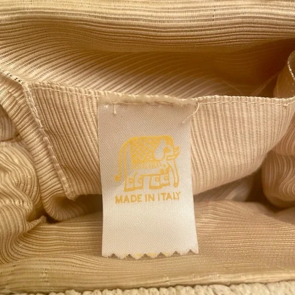 Vintage Italian Woven Rattan Brown Beaded Clutch Mini HandBag Purse Boho - Picture 10 of 10